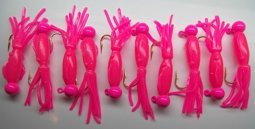 SALMON JIGS HUMPY PINK GLOW 5/8 oz B2 ESCA PERSONALIZZATA ARTIGLIO AQUILA GANCI WA, OR, CA, AK - Foto 1 di 12