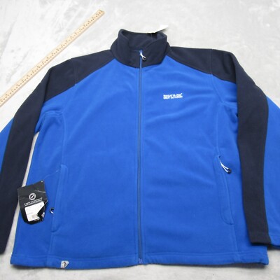 Regatta Great Outdoors Jacket Mens XL Blue Pockets Hedman II Full Zip Fleece NEW