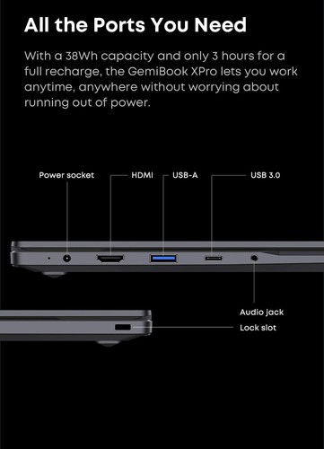 CHUWI 14.1in GemiBook XPro Laptop Intel N100 Quad-Core 3.4GHz 256G SSD Windows11 - Picture 11 of 16