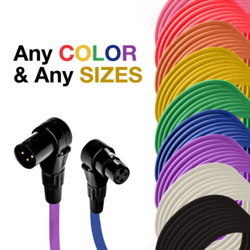 Kąt prosty 3-pinowy męski XLR na żeński kabel zbalansowany długość niestandardowa, kolorowy przewód - Zdjęcie 1 z 19