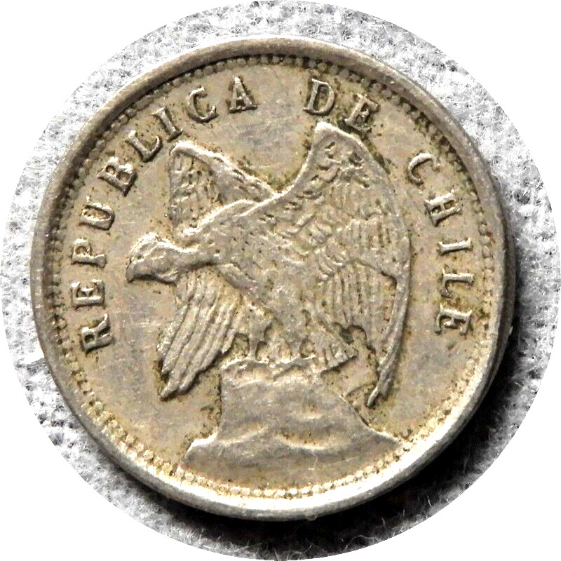 elf Chile 5 Centavos 1922  Defiant  Condor  Bird  522