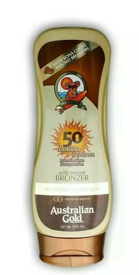 Australian Gold/SPF 50 Sunscreen Lotion with Bronzer/Sonnenschutz/Sonnencreme 
