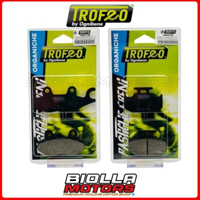 SATZ BREMSBELÄGE TROPHÄE KAWASAKI KDX SR 200 1990 VORNE + HINTEN 43021