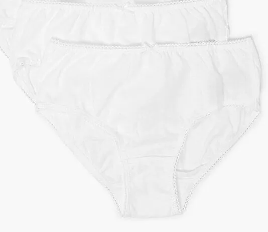 Mothercare Girls White Knickers 5 Pack Pants Plain 100% Cotton Brief  Underwear