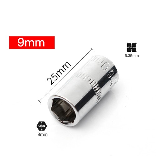 1/4" Socket Deep Drive 4mm-14mm Ratchet Deep Hex Sockets Cr-v Steel Long Reach - Picture 15 of 35