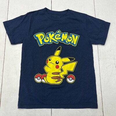 Dark End Navy Blue Pokemon Pikachu Front Graphic Adult Size Small