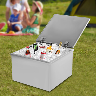 20''L x 20''W x 13''H BBQ Island Drop In Ice Chest Stainless Steel Wine Cooler Bin