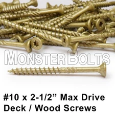 #10 Max Drive 6-Lobe Outdoor Wood Decking / Fencing Screws SKT Coating ACQ