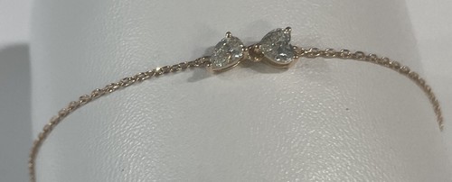 Diamond 14k Rose Gold Moi Et Toi Bracelet - Picture 9 of 11