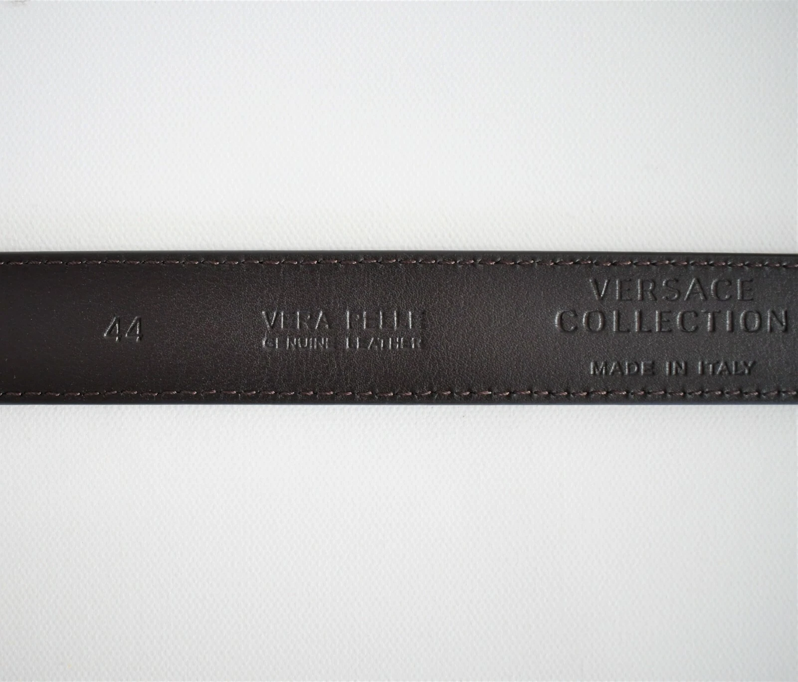 NUOVA Cintura Uomo NUOVA COLLEZIONE VERSACE LOGO FIBBIA VERA PELLE 110 44