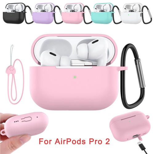 For Airpods Pro 2nd Gen Silicone Earphone Case Charging Case Cover Skin Keychain - Zdjęcie 4 z 45