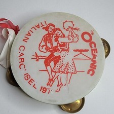 Very Rare 1971 Home Lines SS OCEANIC  Italian Carousel  Tamborine