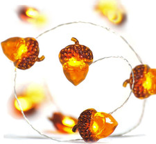 Thanksgiving Decoration 13Ft 40 LED Acorn Fall Fairy Lights Battery Powered