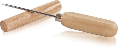 True Spike Stainless Steel Ice Pick Tool with Cover and Wood 8.5'', 
