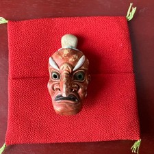 Máscara Showa Retro Vintage Tengu Miniatura Cerámica Cultura Japonesa Japón