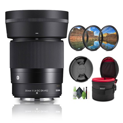 Sigma 30mm f/1.4 DC DN Contemporary Lens (Nikon Z) + Cleaning Kit + More
