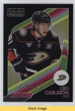 2023-24 O-Pee-Chee Platinum Retro Pack Wars Black Variant Leo Carlsson READ 18qv