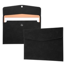 2Pcs PU Leather File Folders A4 Document Holder 13" x 9" Black