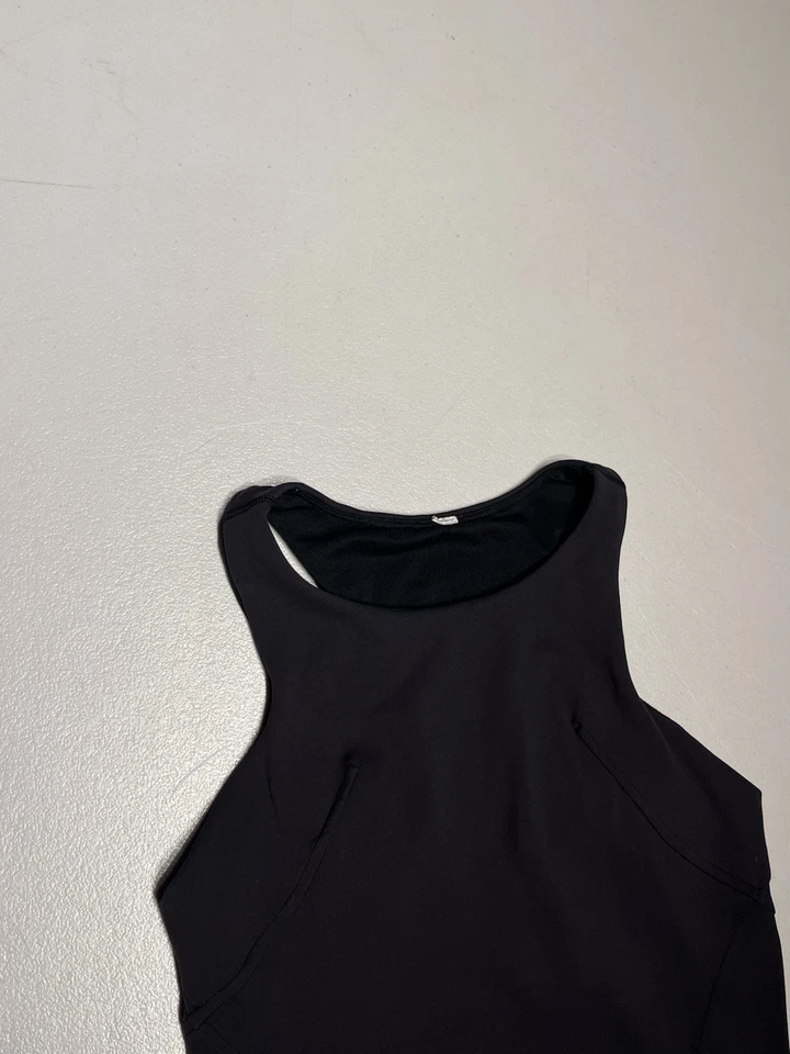 Lululemon Top 女式 2 胸罩 Wunder Train 黑色绑带健身房瑜伽带垫 — 第 2/4 张图片