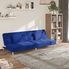 Schlafsofa 2-Sitzer mit 2 Kissen Schlafcouch Tagesbett Gästebett Stoff vidaXL