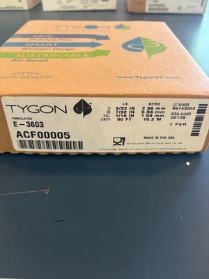 Tygon S3 E-3603 Tubing ACF00005  7/32'' OD x3/32'' ID x 1/16'' Wall x 50 Feet