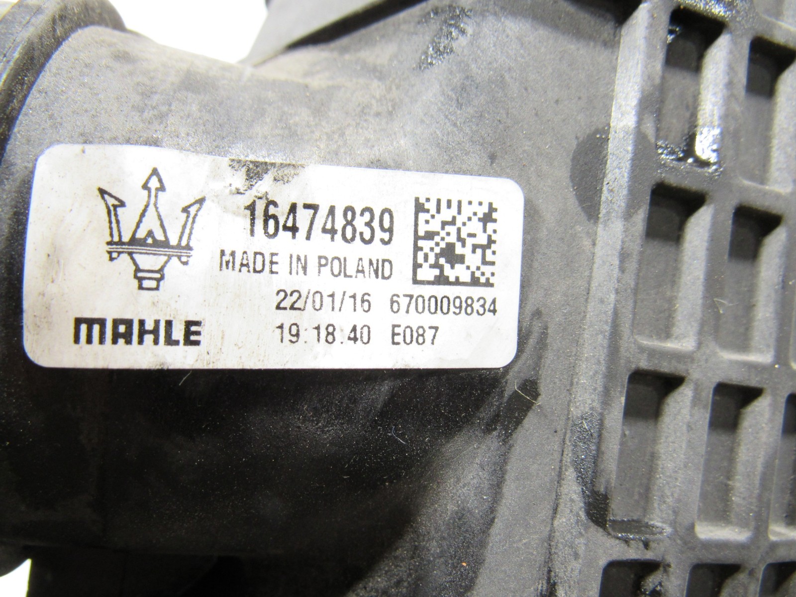 14-19 Maserati Quattroporte 2016 3.8L Left Engine Turbocharger Intercooler ;:M