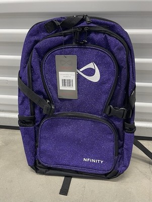 NEW!!! Nfinity Classic Cheerleading Cheer Purple Sparkle Backpack 