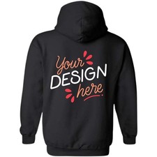 Custom Personalized Print Premium Pullover XL Black Hoodie w/ Image, Text, Logo