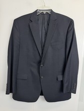 Lauren Ralph Lauren Blazer Sport Coat Mens 44R Navy Windowpane Wool Two Button