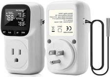 Diymore 1800W Digital Temperature Controller Plug in Thermostat Outlet White