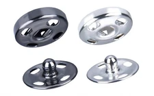 30 Sets 17mm Sew-on Metal Snap Buttons Press Studs Fasteners Gun Metal