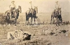 Mexican Bandits Killed Texas Rangers Texas Border War 1910 RPPC Postcard COPY