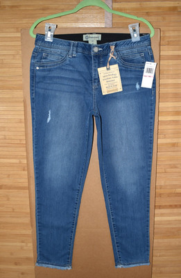 Democracy Jeans Freedom Ankle Skimmer Raw Hem Ab Technology Stretch Blue Jean 10