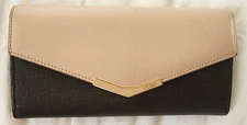 Fendi Women’s Bicolor Leather Continental Wallet – Blush & Black with Gold-Tone