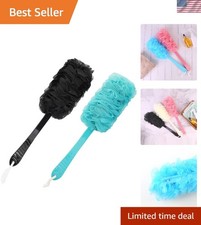 Exquisite Exfoliating Back Brush with Ergonomic Handle - 2 Pack Black/Green