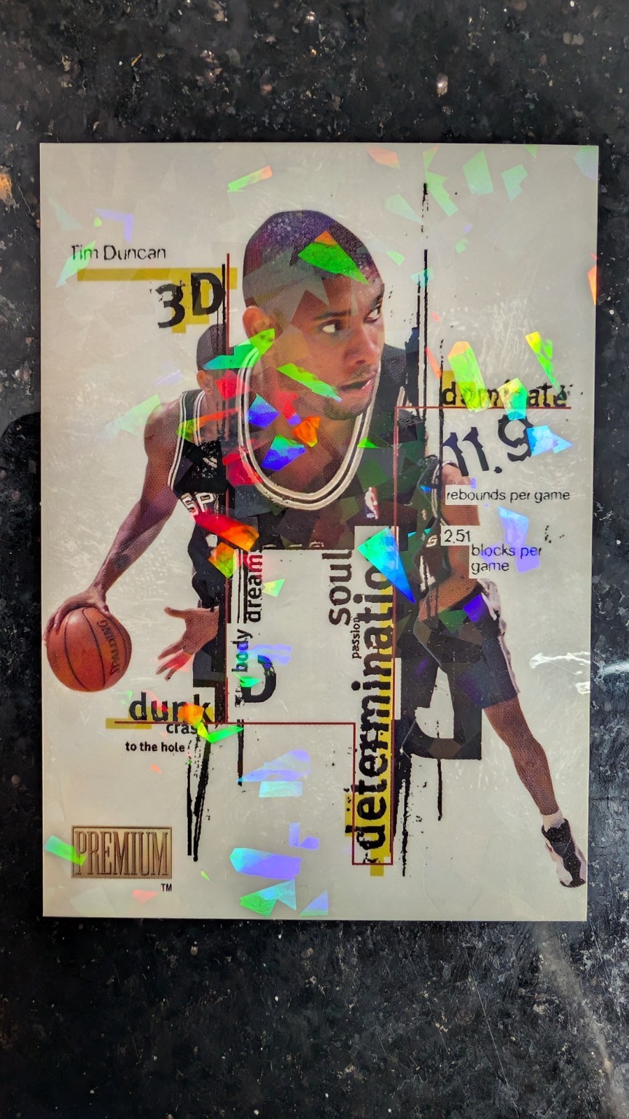 1998-99 Skybox x Premium Tim Duncan 3D #8 DDD Spurs