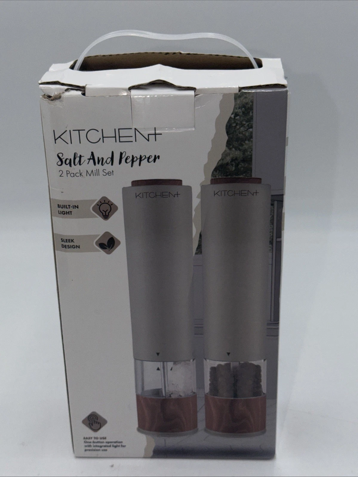 Kitchen + Salt and Pepper Mill Set Battery Operated Open Box