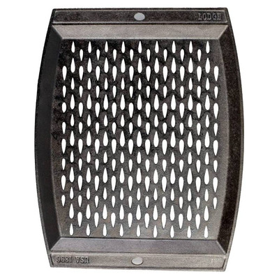 Lodge Cast Iron Grill Topper Pan for Outdoor Grilling or Open Fire, 15 x 12 inch
