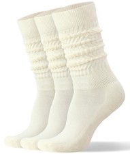 Womens Slouch Sock Scrunch Socks Retro Knee High Socks Soft Stack Chunky Cozy...