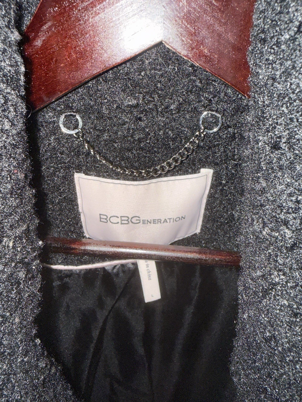 BCBGeneration Black Button Long Overcoat Collared… - image 3