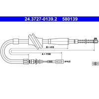 Seilzug Feststellbremse ATE 24.3727-0139.2 FüR Audi 80 B2 Coupe