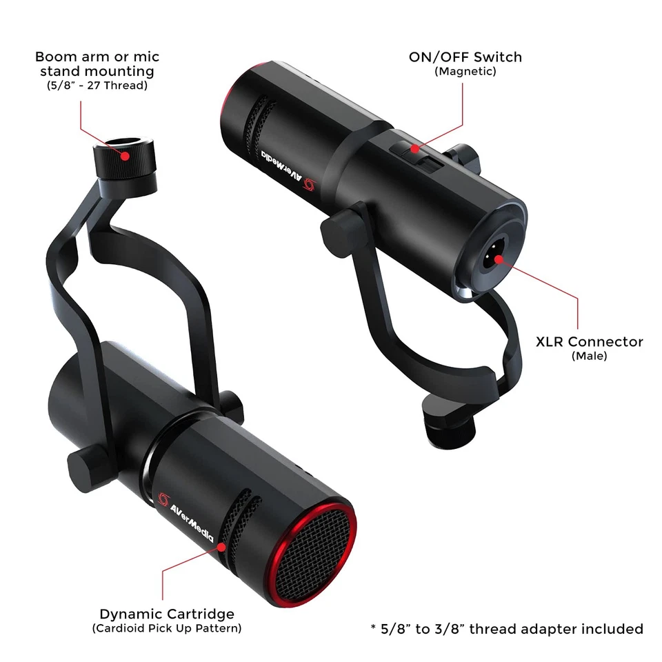 Live Streamer MIC 330 - Creators Cardioid Dynamic XLR Microphone for Live Str... - Image 3 of 4