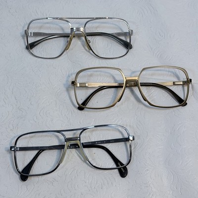 3 Pair Vintage Eyeglasses FRAMES ONLY Rodenstock Tenno 1/20 10K GF & Menrad 337