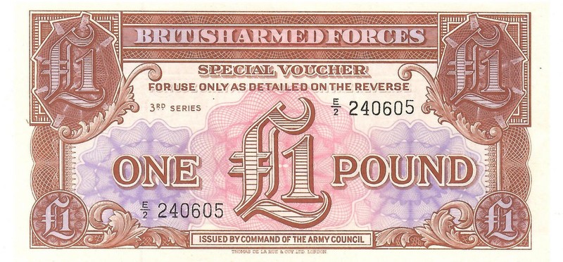 GREAT BRITAIN UK 1 POUND BRITISH ARMED FORCES 1956 3RD SERIES - UNC