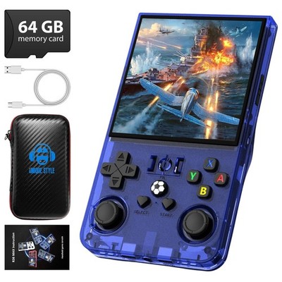 R36MAX 64GB Handheld Retro Gaming Console with Dual Joysticks & 8 Hours Play