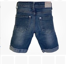 Free Planet Girls Denim Jean Shorts Size 7 Round Accents Blue Cuffed