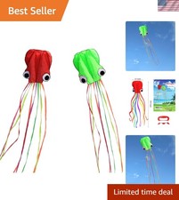 Soft Octopus Kite Series, Beautiful Kite with Long Colorful Tail for Kids and...