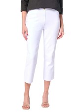 Susan Graver Weekend Essentials Premium Stretch Slim Crop Pants White