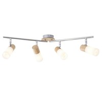 Brilliant Babsan Wand Decken Spot Strahler Leuchte 4-Flg E14 Holz Hell Dimmbar
