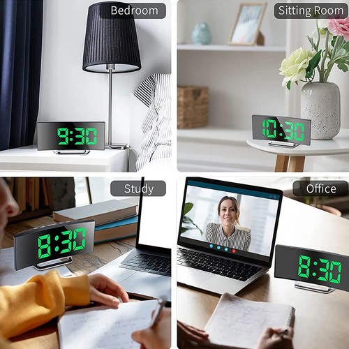7" LED Wecker Digital Alarmwecker Funk Temperatur Schlummerfunktion USB Tischuhr - Bild 11 von 14